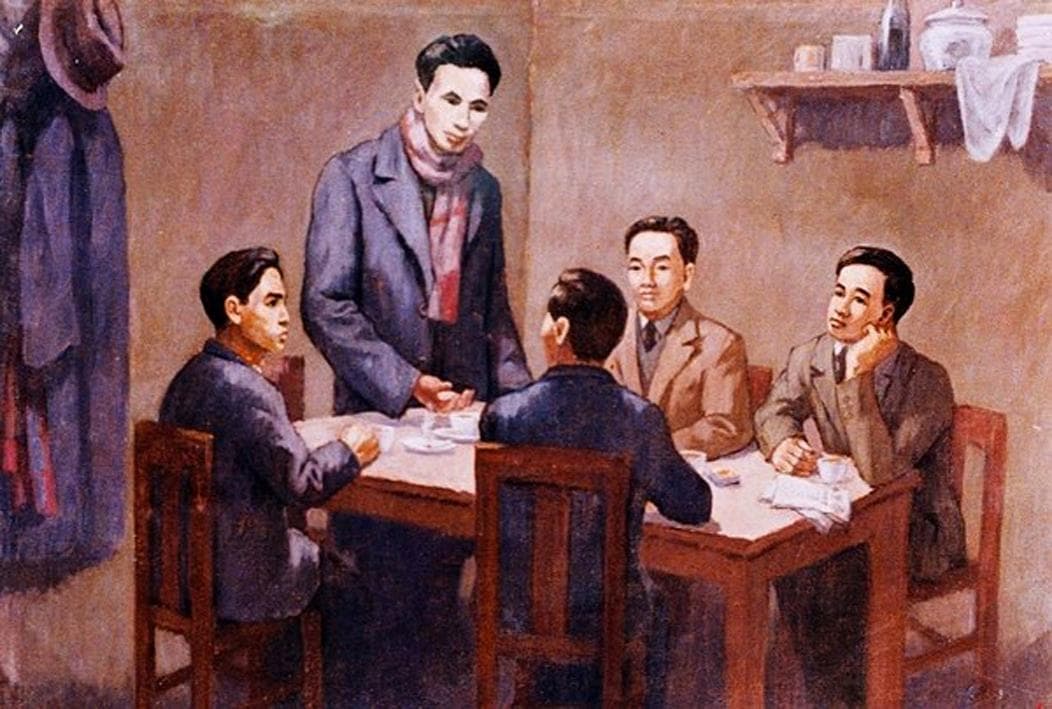 Hội nghị thành lập Đảng Cộng sản Việt Nam ngày 3-2-1930.Nguồn: TTXVN.